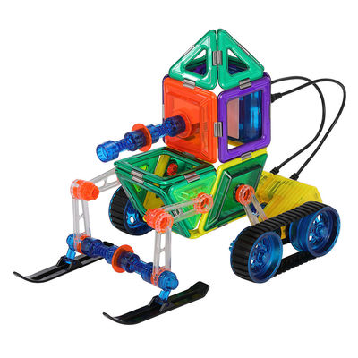 Plastic Magnetic Blocks Magnetic Tiles Car Set With Remote Controlled Motor