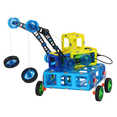 Kids Magnetic Tiles Remote Control Car Locomotive Crane Magnetic Building Toys