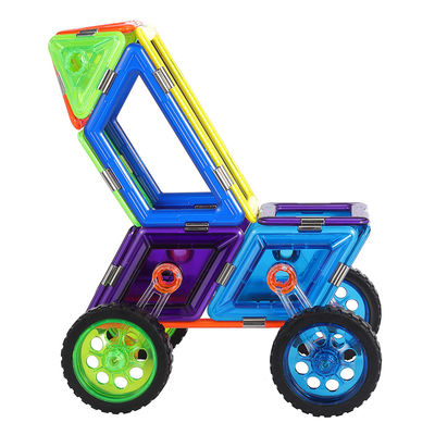 DIY Toys Magnetic Tiles With Wheels Storlle Shaped Accessories Building Blocks
