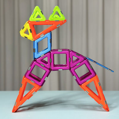 Colorful Children Magnetic Blocks Animals Building Tiles Sika Deer Structure