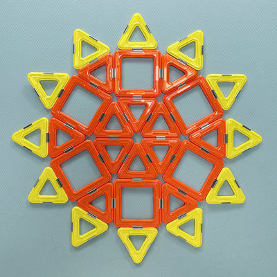 Plants Themed Magnetic Childrens Blocks Toys Sun Shapes Creativity Learning