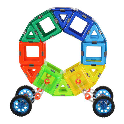 Kids Creative Play Gift Magnetic Tiles Vehicles Circular Car Magnetic Block Set