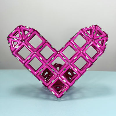 Peach Heart Shapes Magnetic Building Bricks Toys Gifts For Boys And Girls